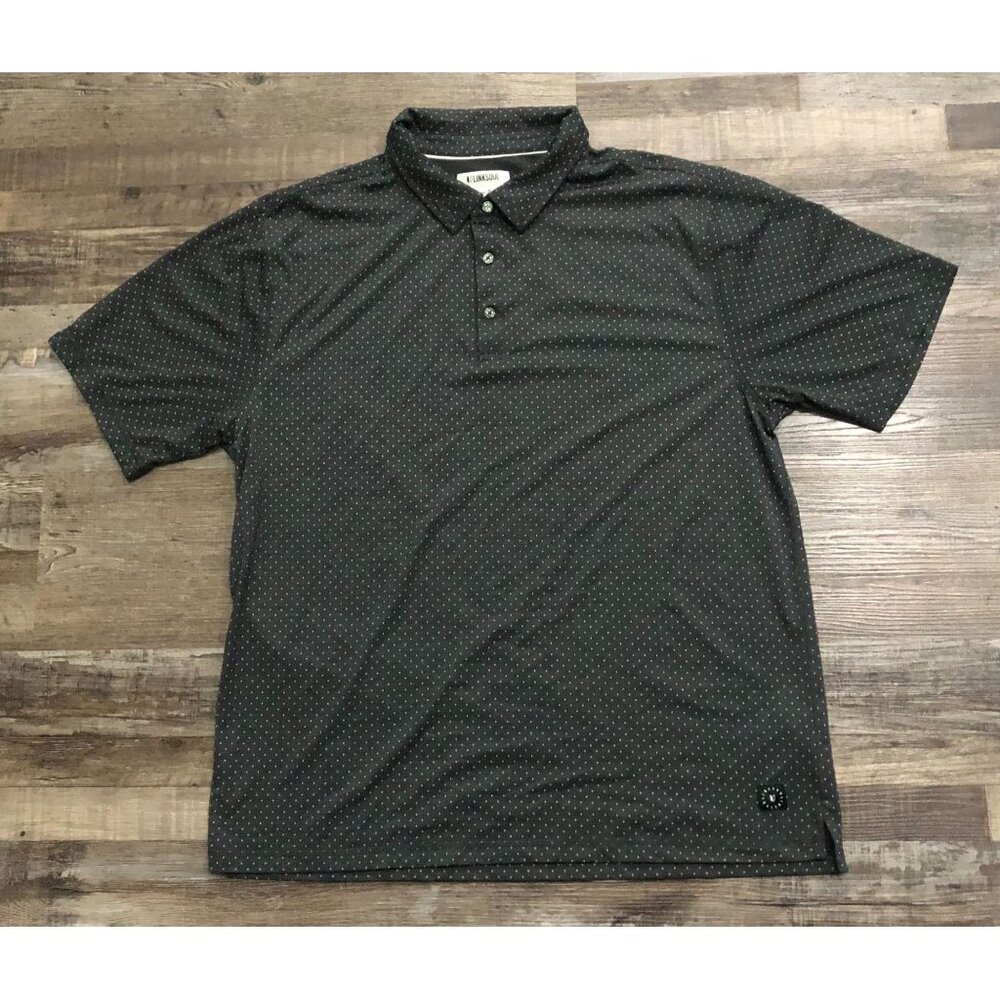 Link Soul Tempus Fugit Gray Polo Shirt Mens XL Polka Dot